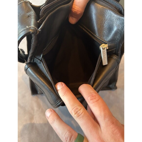 Le Donne Leather Collection Black Shoulder Bag Purse - Picture 6 of 9
